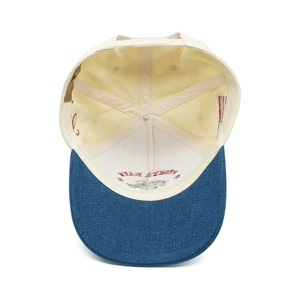 Casquette de baseball vintage <span class=keywords><strong>esthétique</strong></span> en sergé de coton bicolore, structurée, brodée sur 5 panneaux, personnalisable en gros - Product Image 5