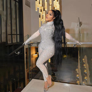 NOVANCE Y1738-B Produits à Chaud 2022 Vêtements Diamant Paillettes Rivet Grande Taille Combinaisons Sexy Transparent Scintillant <span class=keywords><strong>Combishort</strong></span> - Product Image 1