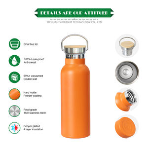 Bouteille d'eau de voyage pour femmes en acier inoxydable étanche à l'eau bouteille de boisson de sport fiole à vide Thermos bouteille en métal marque privée - Product Image 2