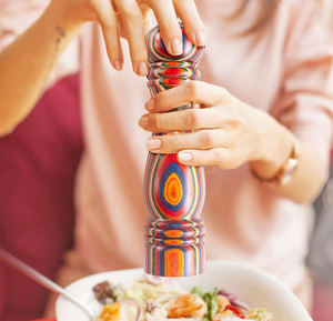 Customizable Rainbow Wood <b>Pepper</b> Mill, Colorful Layered Wooden Salt & <b>Pepper</b> <b>Grinder</b>, Kitchen Spice Tool with OEM Logo - Product Image 2