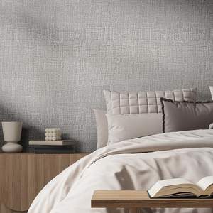 Papier Peint Adhésif Toile Gris Clair Texturé Rayures Modernes Carreaux Auto-Collant Pour Maison Cuisine Salon - Product Image 6