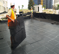 Cellule de drainage en HDPE avec surface alvéolée, longueur 500 mm, pour applications extérieures, construction, jardin, toiture, hauteur 30 mm, imperméable
