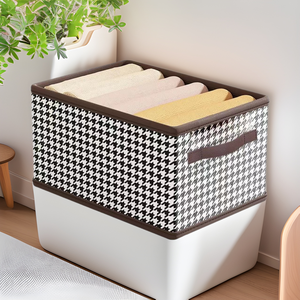 Cajón organizador plegable de <span class=keywords><strong>tela</strong></span> de estilo moderno, <span class=keywords><strong>caja</strong></span> de almacenamiento <span class=keywords><strong>en</strong></span> forma de rectángulo para ropa, ropa interior, pantalones <span class=keywords><strong>en</strong></span> dormitorio, uso doméstico - Product Image 4