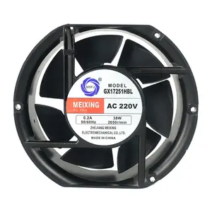 GX17251HBL 172X150X51MM 220VAC2650RPM 더블 볼 베어링 38W 6 인치 축 흐름 냉각 팬 높은 공기 볼륨 타원형 팬