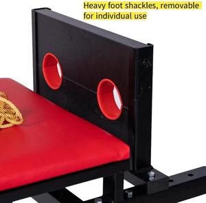 Chaise de positionnement BDSM pour jeux sexuels, avec attaches de cheville, menottes, et dispositifs de retenue corporelle pour stimulation des pieds et bondage des mains, pour la domination et la soumission. - Product Image 4