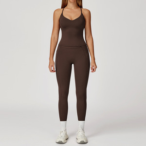 EBX2043+ECK2030-1 Conjuntos Deportivos Modernos y Sexys de 2 Piezas, Conjuntos de Gimnasio, Trajes Deportivos, Ropa Deportiva Ligera, Conjunto de Yoga para Mujer - Product Image 5