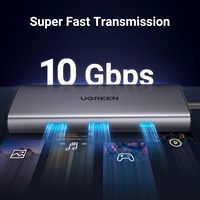 UGREEN Revodok Pro 107 Hub USB-C en aluminium 10 Gbps USB 3.2 Gen 2 2 USB-A 3.2 4K 30Hz pour 100W PD Lecteur SD/TF pour MacBook Pro/Air