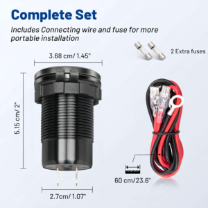<span class=keywords><strong>Chargeur</strong></span> de voiture USB C PD <span class=keywords><strong>3</strong></span> ports 78W, prise 12V 24V, charge rapide, prise USB avec voltmètre et interrupteur pour camping-car, <span class=keywords><strong>bateau</strong></span>, camion, moto - Product Image 2