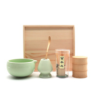 Ensemble de thé matcha artisanal écologique en bois, boîte, bol, fouet en bambou, matcha japonais
