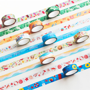 Cinta Decorativa Washi de Verano de 5 Metros con Impresión Digital para Manualidades, Decoración de Diarios, Playa, Océano, DIY - Product Image 1