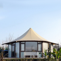 Tente de glamping de luxe, maison de type safari, cottages, lodge en toile octogonale pour hôtels de villégiature
