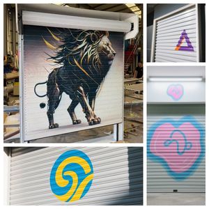 As portas de segurança antiroubo personalizadas do projeto moderno personalizaram colore a oficina exterior comercial do polímero - Product Image 3