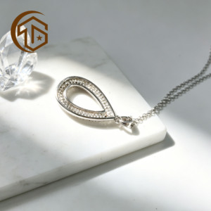 Collar con Colgante de Plata de Ley 925 con Zirconia en Forma de Gota de Agua, Joyería Fina Resistente al Agua, Oferta 2026 - Product Image 3