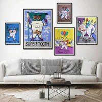 Affiche de dentiste de dessin animé mignonne pour la décoration de clinique dentaire, peinture sur toile amusante de dentiste fée, images d'art mural pour la décoration de la chambre d'enfant