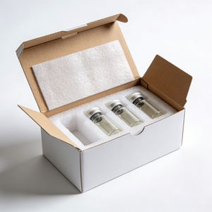 Cajas de envío de regalo corrugadas de papel ecológico con logotipo personalizado de lujo para viales de vidrio - Product Image 4