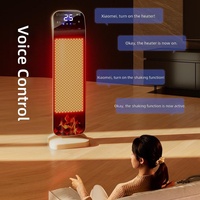 Radiateur tour PTC avec affichage de la température, fonction minuterie, 2000 Watts, radiateur électrique télécommandé