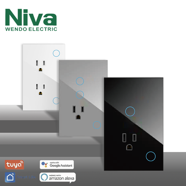 American Standard Glass 10A Wi-Fi Smart Switch and Socket Wall Light Switches Smart Home System Interruptor