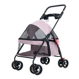 Pet Stroller Accessories Car Seat Folding Dog Stroller Pet Folding Stroller Removable Travel Carrier for Small/Medium Pet,