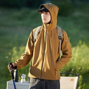 Veste coupe-vent imperméable à capuche pour homme, résistante à l'abrasion, anti-rayures, pour la pêche, avec doublure polaire, trench-coat chaud pour couple - Product Image 5