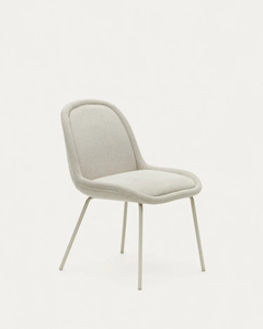Sedia da pranzo moderna in velluto bianco con gambe in metallo con tecnologia di <span class=keywords><strong>tessitura</strong></span> dello schienale per uso domestico - Product Image 1