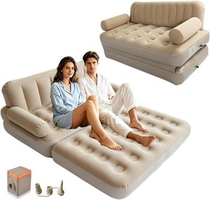 Multi-functional Outdoor Portable Folding Camping <b>Air</b> Couch Lazy Household Flocking Automatic Inflatable <b>Sofa</b> <b>Bed</b> with Pump - Product Image 1