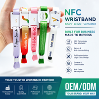 Bracelets RFID NFC VIP personnalisés avec logo, en tissu écologique imperméable, pour paiement par carte de visite, événements, concerts, festivals, accès aux parcs