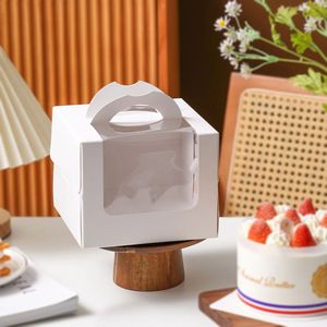 Cajas para pasteles Yahan de 4 y 6 pulgadas con asa y ventana, caja de papel grueso para regalo de pastel de cumpleaños o mousse - Product Image 2