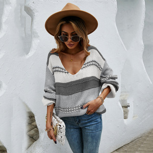 Femmes décontracté hiver col en v pull haut tricoté simple boutonnage bouton <span class=keywords><strong>broderie</strong></span> nouveauté été mode - Product Image 6