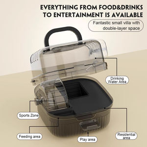 Nouvelle sortie : <span class=keywords><strong>Cage</strong></span> à <span class=keywords><strong>hamster</strong></span> transparente en acrylique portable de luxe à 360 degrés, grande capacité, valise, roue de course, <span class=keywords><strong>cage</strong></span> pour ours en soie dorée - Product Image 3