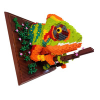 Set de Bloques de Construcción de Mural de Tiburón 3D, Mini Ladrillos de Plástico para Modelismo, Kit de Rompecabezas de Arte Mural Personalizado para Niños y Adultos