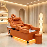 Table de massage thaïlandaise Chuque Spa en PU, mobilier de salon de beauté, 3 moteurs, circulation d'eau, vapeur, pour salon, salle de sport, haute densité