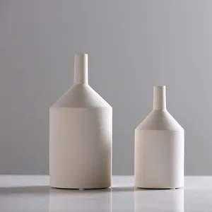 El yapımı vazolar süsler el sanatları hediye İskandinav çiçek vazo mat beyaz sanat porselen seramik vazo ev dekorasyon