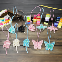 En gros, Patchs appliqués en feutre 3D, motifs fleurs et papillons perlés, à coller, avec broderie de cristaux, accessoires de décoration DIY pour chapeaux et tissus