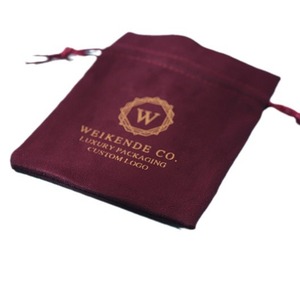 Sacs à cordon rectangulaires en velours bordeaux Weikende Co 8x10cm 15x20cm pour emballage de bijoux, logo personnalisé, rangement de cadeaux - Product Image 5