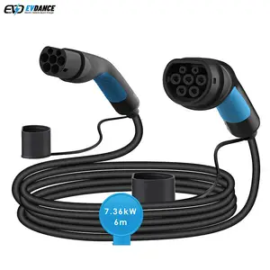 Portátil 7KW Tipo 2 32A 5M Plug AC Cabo de Extensão Do Veículo Elétrico Para Tipo 2 Masculino Feminino EV Carregamento Type2 Type2 Car Charger