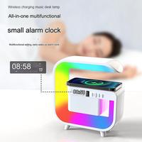 LED draadloos oplaadbaar nachtkastje RGB tafellamp mini G-vormige draadloze wekker speaker drukknop