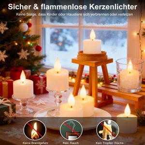 LANJO 12Pack Rechargeable Tea Lights Candles with with Magnetic <b>Wireless</b> Charging Base and remote <b>control</b> - Product Image 3