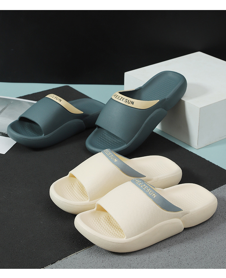 Men's Thick Sole Indoor Bathroom Anti-slip PVC Slippers Women Summer Slides Shoes
