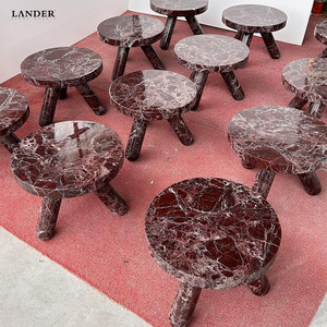 Table d'appoint moderne de luxe en marbre rouge violet en pierre Lander pour le salon et la <span class=keywords><strong>chambre</strong></span> à <span class=keywords><strong>coucher</strong></span> Table <span class=keywords><strong>console</strong></span> pour la maison ou l'hôtel - Product Image 2
