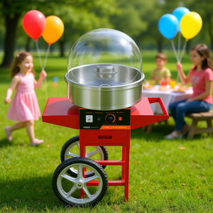 1000W électrique Commercial barbe à papa Machine en acier inoxydable bol sucre Scoop tiroir couverture rouge pour la maison enfants anniversaire famille - Product Image 2