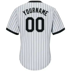Maillots de baseball en gros OEM vierges pour sublimation, entièrement brodés, col en V - Product Image 3