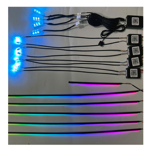 Barres lumineuses <span class=keywords><strong>LED</strong></span> RGB pour voiture de 110 cm, éclairage d'ambiance, symphonie d'ambiance, décoration intérieure de voiture avec fonction de synchronisation musicale 12V - Product Image 6