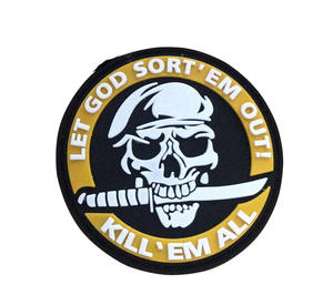 Mata a todos. Que Dios los Clasifique. Parches Termoadhesivos de PVC con Relieve 3D, Ecológicos, Bordados, para Gorras y Mochilas - Product Image 3