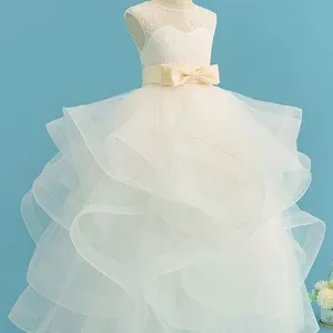 Yoliyolei Latest Child Dress Design Floor Length Button Draped Tulle Ball Gowns Girl Dress 7 16 Child Clothes For Kids