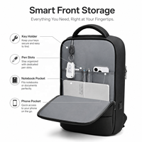 Sac à dos pour ordinateur portable étudiant avec port de charge USB, serrure antivol, crochet à clé, design multi-poches, adapté aux ordinateurs portables de 15,6 pouces
