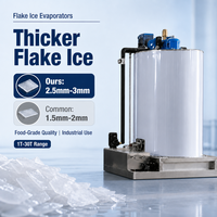 Évaporateurs industriels à glace en flocons ODM 10 tonnes, à expansion automatique, pour la production de glace de qualité alimentaire, destinés aux usines de transformation de fruits de mer et de poisson, avec compresseur