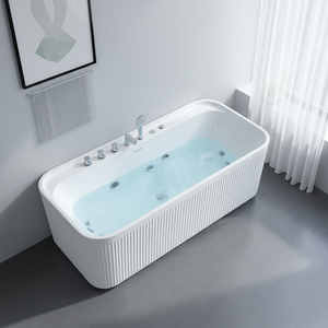 <span class=keywords><strong>Baignoire</strong></span> de massage à remous à surface côtelée pour projet de condo de luxe, <span class=keywords><strong>150</strong></span> cm, 170 cm, avec robinetterie, hydrothérapie, en acrylique sans joint, direct usine - Product Image 1