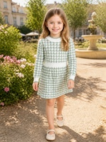 Robe Pull Enfant Personnalisée OEM & ODM, Tricot Côtelé Manches Longues Col Rond, Style Preppy Classique Hiver Noël, en Viscose Douce pour Enfants