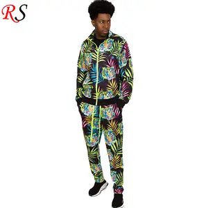 Sublimation Design Polyester Track Suit Training Sports 2 Piece Set Mens Clothing