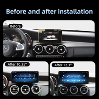 Écran Tactile Android 12,3 Pouces Google Navigation Carplay Multimédia Auto pour Mercedes C W205 GLC X253 2015-2019